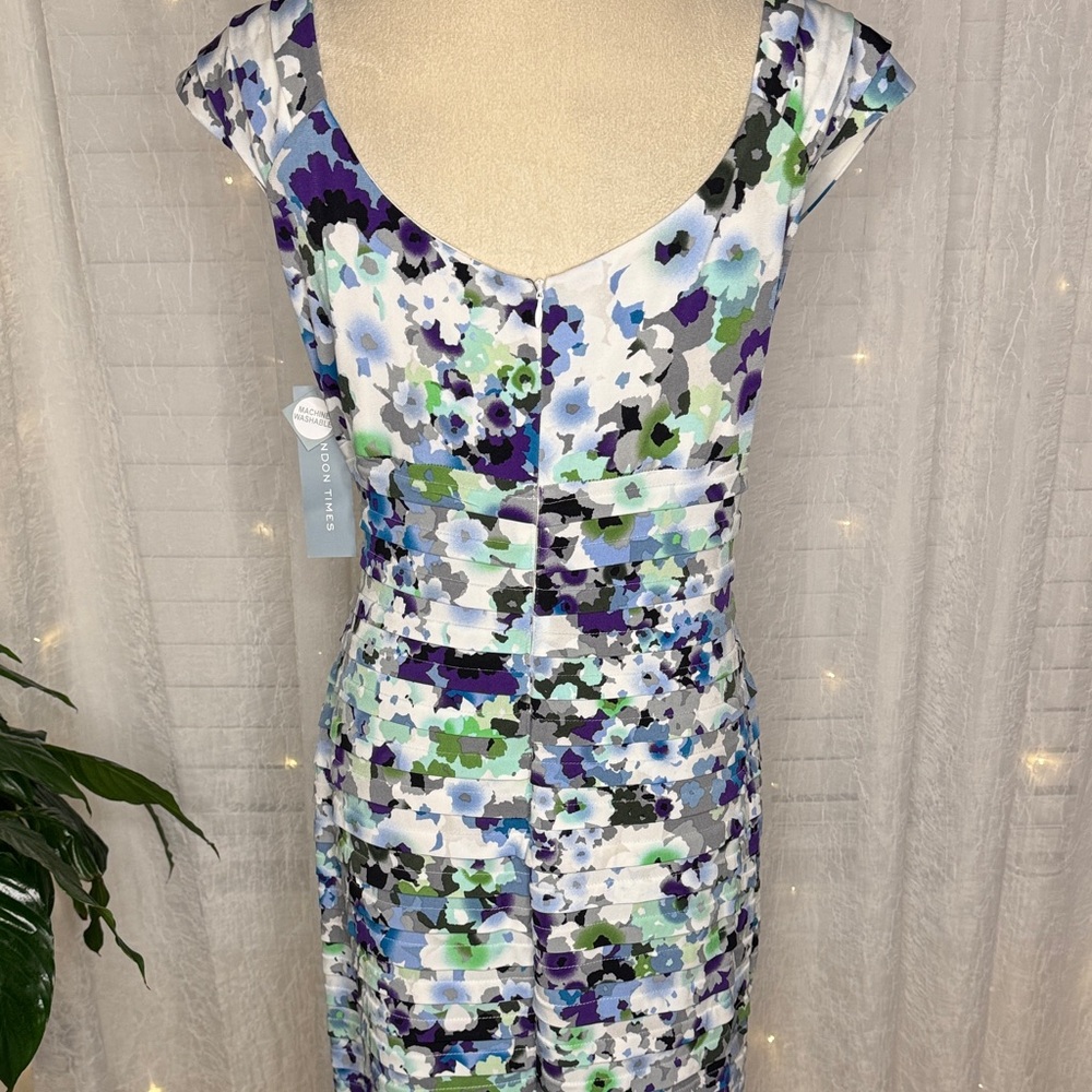 London Times Multicolor Floral Midi Dress - Picture 4 of 6